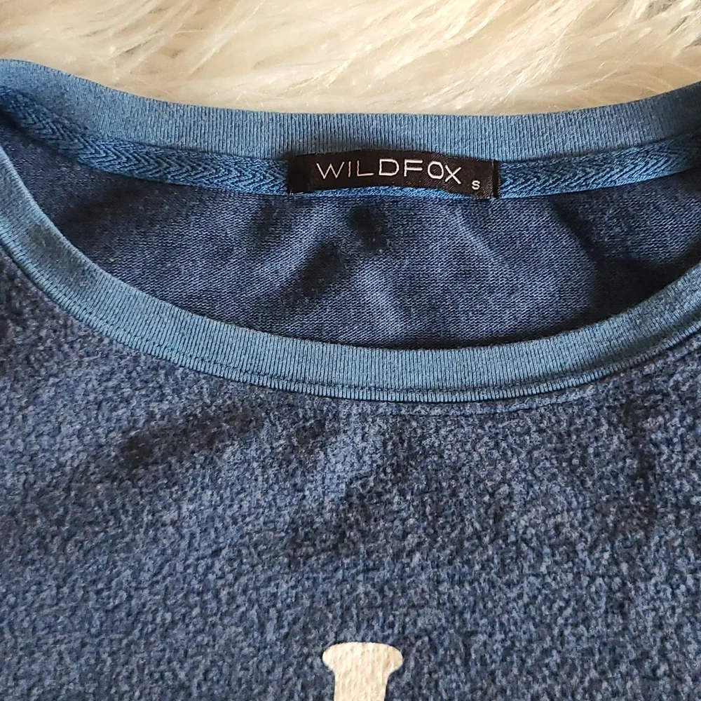 Wildfox Blue Sweatshirt with White Text - Picture 3 of 7